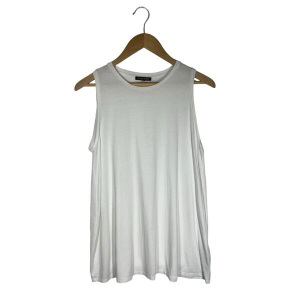 Eileen Fisher Top Womens S Round Neck Sleeveless Floaty Tank A Line White - Picture 1 of 11